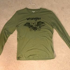 Wrangler army green long sleeve shirt.